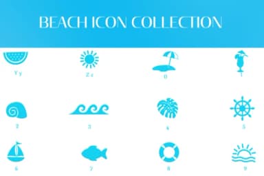 Beach Icon Collection by Heartcraft Atelier — Dingbats Font — thumbnail 3