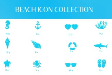 Beach Icon Collection by Heartcraft Atelier — Dingbats Font — thumbnail 4