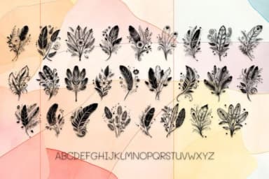 Beautiful Feather Combination by MOMAT THIRTYONE — Dingbats Font — thumbnail 2