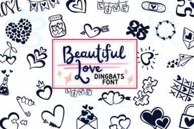 Beautiful Love by PraewDesigns — Dingbats Font — thumbnail 1
