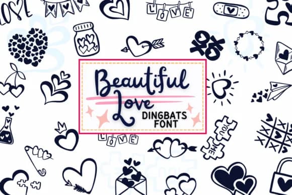 Beautiful Love by PraewDesigns — Dingbats Font