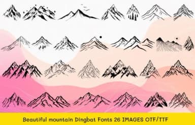 Beautiful Mountain by MOMAT THIRTYONE — Dingbats Font — thumbnail 1