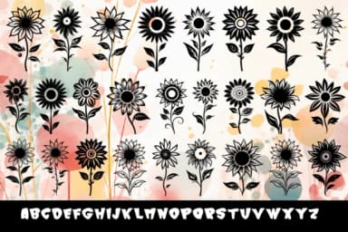 Beautiful Sunflower by MOMAT THIRTYONE — Dingbats Font — thumbnail 2
