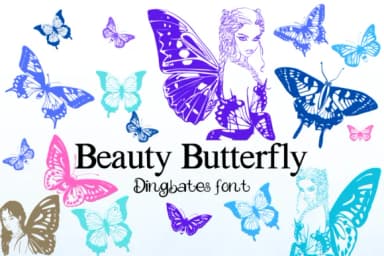 Beauty Butterfly by KinnareeART — Dingbats Font — thumbnail 1