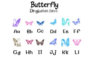 Beauty Butterfly by KinnareeART — Dingbats Font — thumbnail 2