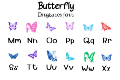 Beauty Butterfly by KinnareeART — Dingbats Font — thumbnail 3