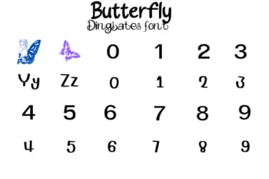 Beauty Butterfly by KinnareeART — Dingbats Font — thumbnail 4