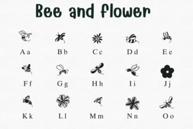 Bee and Flower by Sontaya — Dingbats Font — thumbnail 2