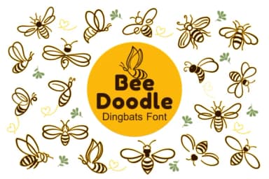 Bee Doodle by Nun Sukhwan — Dingbats Font — thumbnail 1
