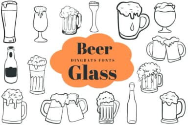 Beer Glass by Suphitchaya — Dingbats Font — thumbnail 1