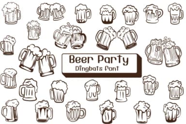 Beer Party by Ketsarin — Dingbats Font — thumbnail 1