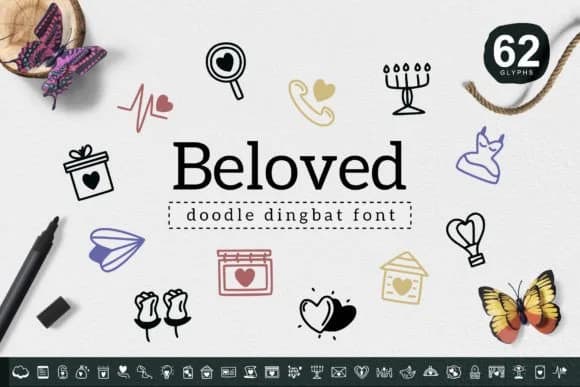 Beloved by YandiDesigns — Dingbats Font