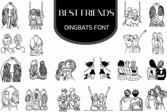 Best Friends by Heartcraft Atelier — Dingbats Font