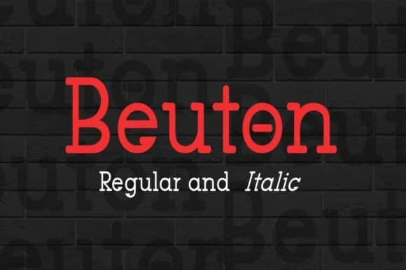 Beuton Regular by art design — Slab Serif Font