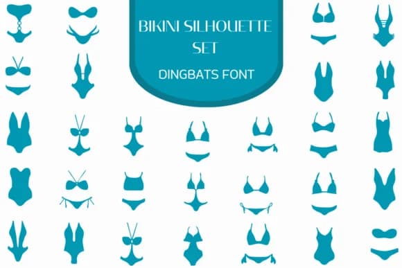 Bikini Silhouette Set by Heartcraft Atelier — Dingbats Font