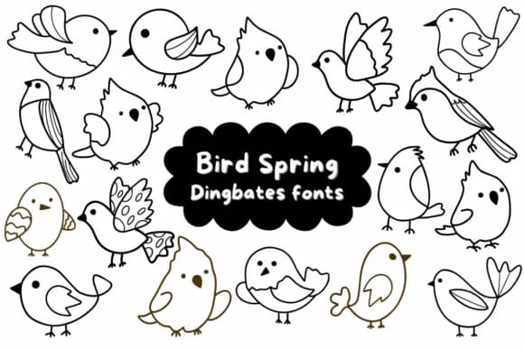Bird Spring by Natchuta — Dingbats Font