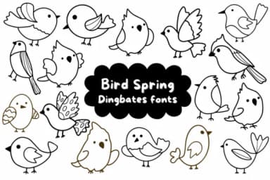 Bird Spring by Natchuta — Dingbats Font — thumbnail 1