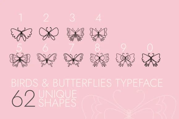 Birds and Butterflies by Minimalistartstudio — Dingbats Font