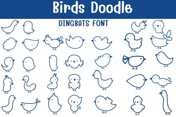 Birds Doodle by Sontaya — Dingbats Font