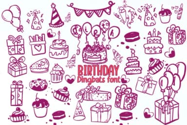 Birthday by Nongyao — Dingbats Font — thumbnail 1