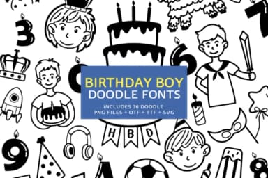 Birthday Boy by digitalplannerland — Dingbats Font — thumbnail 1