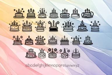 Birthday Cake by MOMAT THIRTYONE — Dingbats Font — thumbnail 3