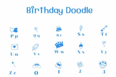 Birthday Doodle by Ketsarin — Dingbats Font — thumbnail 3