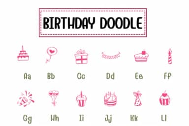 Birthday Doodle by PraewDesigns — Dingbats Font — thumbnail 2