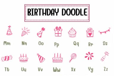 Birthday Doodle by PraewDesigns — Dingbats Font — thumbnail 3