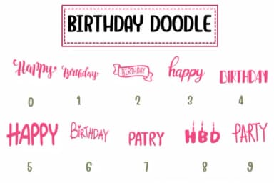 Birthday Doodle by PraewDesigns — Dingbats Font — thumbnail 4