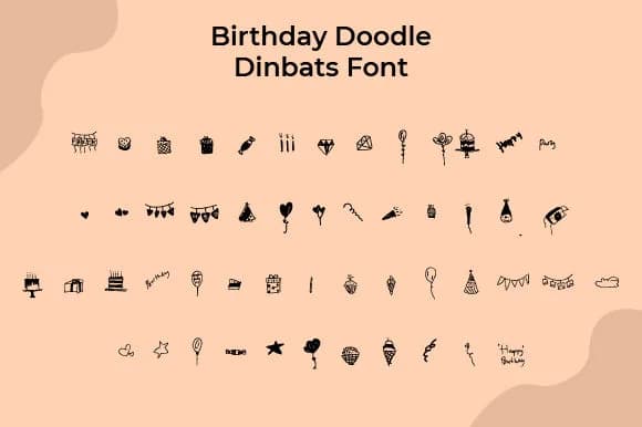 Birthday Doodle by Ciriative — Dingbats Font