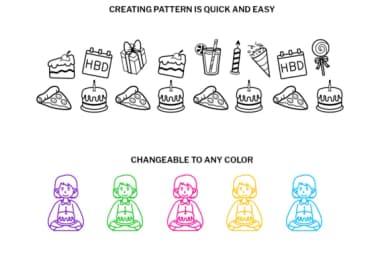 Birthday Girl Doodle by digitalplannerland — Dingbats Font — thumbnail 3