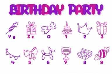 Birthday Party by Chonada — Dingbats Font — thumbnail 4