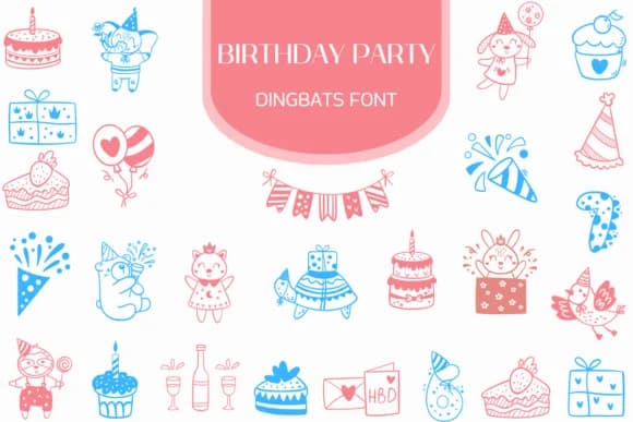 Birthday Party by Heartcraft Atelier — Dingbats Font