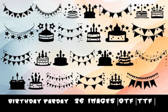 Birthday Party by MOMAT THIRTYONE — Dingbats Font