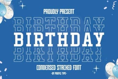 Birthday Stacked by Pian45 — Slab Serif Font — thumbnail 1