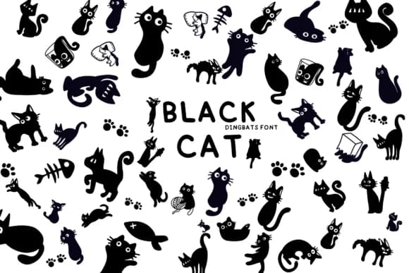 Black Cat by Bee piyanuch — Dingbats Font