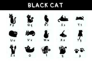 Black Cat by Bee piyanuch — Dingbats Font — thumbnail 3