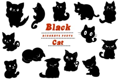 Black Cat by Suphitchaya — Dingbats Font — thumbnail 1