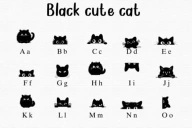 Black Cute Cat by BK Creative Designs — Dingbats Font — thumbnail 2
