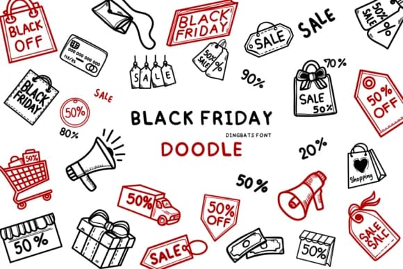 Black Friday Doodle by Bee piyanuch — Dingbats Font