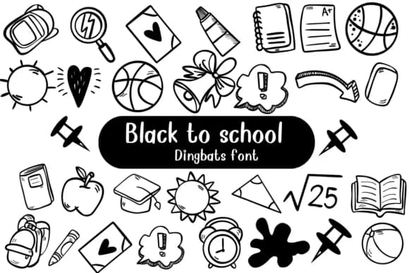 Black to School by Nongyao — Dingbats Font