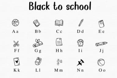 Black to School by Nongyao — Dingbats Font — thumbnail 2