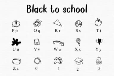 Black to School by Nongyao — Dingbats Font — thumbnail 3
