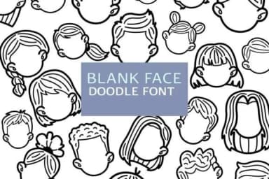 Blank Face Doodle by digitalplannerland — Dingbats Font — thumbnail 1