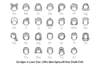 Blank Face Doodle by digitalplannerland — Dingbats Font — thumbnail 2