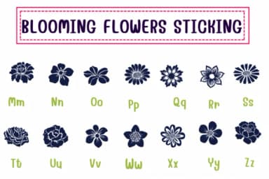 Blooming Flowers Sticking by PraewDesigns — Dingbats Font — thumbnail 3