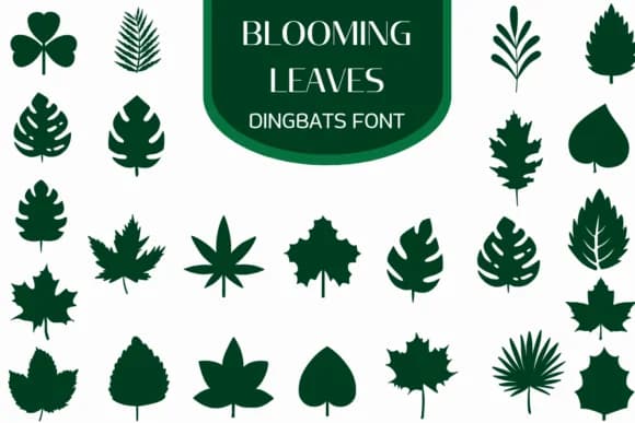 Blooming Leaves by Heartcraft Atelier — Dingbats Font