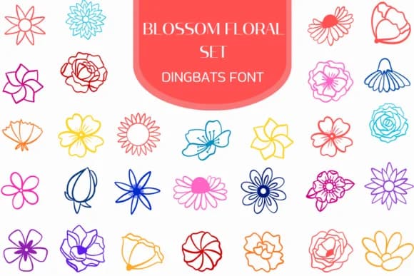 Blossom Floral Set by Heartcraft Atelier — Dingbats Font