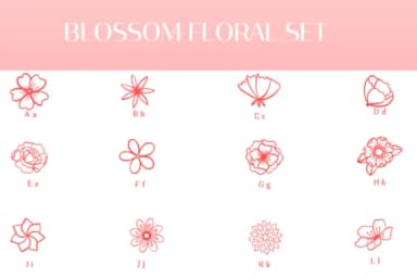 Blossom Floral Set by Heartcraft Atelier — Dingbats Font — thumbnail 2